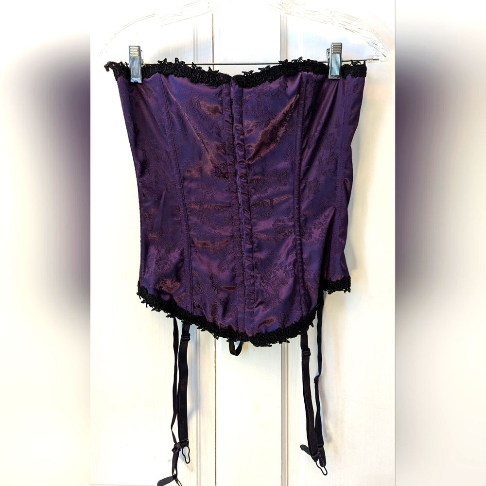 3 Piece Corset, skirt, and thong panty. Satin stretch. Never worn